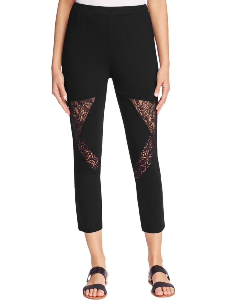 Womens Inset Casual Leggings, Black, 10 - image 2