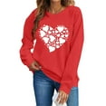 thumbnail image 2 of Fznquz Valentine Sweatshirt for Women Love Heart Graphic Crew Neck Shirts Red Cute Plus Size Fashion M, 2 of 8