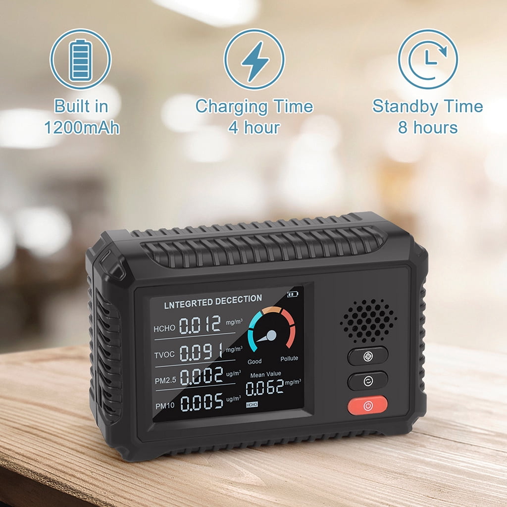 Air Quality Monitor Indoor TVOC Formaldehyde HCHO PM2.5/PM10 Portable Air Quality Meters Tester Detector