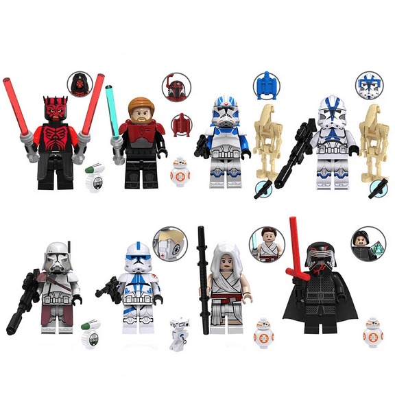 8 Pcs Space Wars Battle Droids Minifigures Action Figures Building Blocks Toys