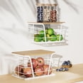 thumbnail image 6 of 2 Pack Stackable Storage Laundry Kitchen Organizers, Wall Mount Trash Bag Holder with Bamboo Top and Garbage Bag Dispenser No Drill, 6 of 15