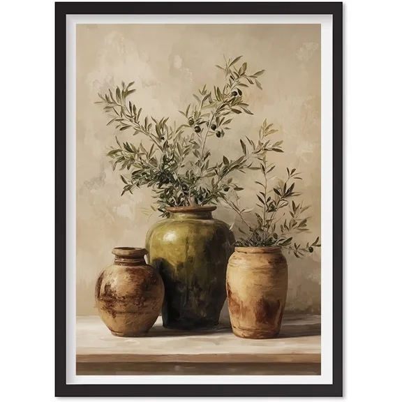 Mediterranean Olive Tree Print | Rustic Nature Wall Art | Botanical Landscape, Matte Canvas Stretched, Posters for Room Bedroom Living Room Bathroom Wall Decor, Posters & Art Prints, Gift.