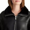 thumbnail image 3 of Rebecca Minkoff Women's Aux Black Leather Car Coat Jacket (Black/M), 3 of 4