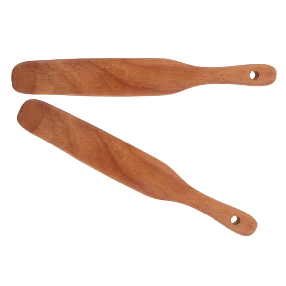 Phenofice 2Pcs Spatula Kitchen Accessories Long Handle Wood Material Elegant Design Home Cooks