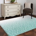 thumbnail image 3 of Modern Teal Green Area Rugs 4'x6', Washable Small Throw Rugs for Office Bathroom, Abstract Ombre Geometric Morocco Indoor Outdoor Rug Non-Slip Low Pile Carpet Runner Reversible Floor Mats, 3 of 8