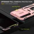 thumbnail image 5 of Armor Case for Samsung Galaxy S23, Sliding Lens Camera Cover Protection Ring Kickstand Compatible with Magnetic Car Mount Holder Military Grade Hybrid Rugged PC Soft TPU Shockproof Case,Rosegold, 5 of 7