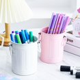thumbnail image 3 of Sylvtty Vintage Metal Pen Holder Large Capacity Desk Organizer for Office Pens Pencils Makeup Brushes Rust-Proof Iron Bucket with Handles, 3 of 7
