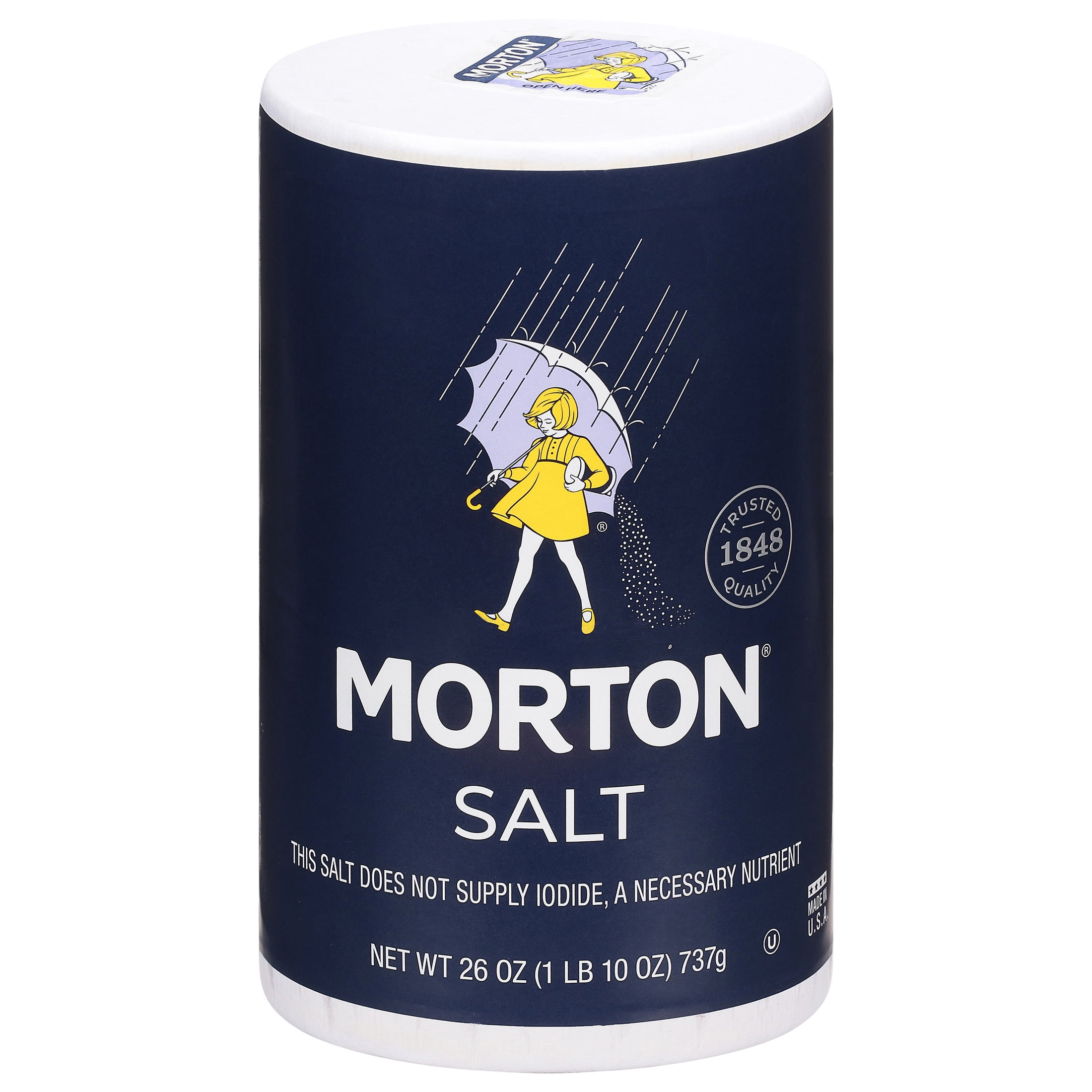 (6 pack) Morton Plain Salt, Non Iodized Salt, 26 oz