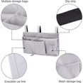 thumbnail image 4 of Organizador colgante gris para guardar cosas en la cama, bolsillo de tela Oxford para guardar cosas junto a la cama para teléfono, libros, revistas y control remoto, 4 of 5