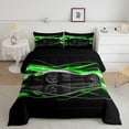 thumbnail image 2 of Castle Fairy Racing Car Twin Comforter Sets for Kids Teenagers,Black Green Bedding Set, 2 of 8