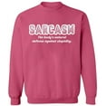 thumbnail image 2 of OXI Crewneck Sweatshirt - Sarcasm Defense Against Stupidity, Basic Casual Sweatshirts for Men's and Women Fleece Sweatshirt Long Sleeve - Safety Pink X-Large, 2 of 2