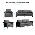 thumbnail image 2 of CECER 2 Pieces Living Room Sofa Set, Linen Fabric Sectional Sofas and Couches Set for Living Room, Including 3-Seater Sofa and Armchair, Dark Grey, 2 of 6