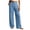 Light Blue, variant on Lenpel Womens Cotton Linen Pants Lounge Pleated Pull on Low Rise Baggy Trousers Loose Comfy Wide Leg Clothes for Beach Vacation