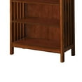 thumbnail image 3 of 5 Tier Wooden Media Shelf with Slatted Side Panels Oak Brown - Saltoro Sherpi, 3 of 5