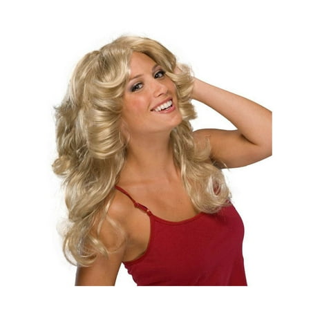Feathered ‘70s Wig - Blonde - Women’s Costume Accessory