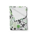 thumbnail image 2 of Cactus Soft Flannel Fleece Throw Blanket, Cartoon Style Inspired Drawing of Hedgehog Animals Saguaro and Prickly Pear, Cozy Plush for Indoor and Outdoor Use, 50" x 60", Multicolor, by Ambesonne, 2 of 5