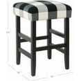 thumbnail image 3 of Home | Classic Open-Back Counter Height Barstool | Square 24 Inch Bar Stools with Domed Cushion, Black Plaid, 3 of 9