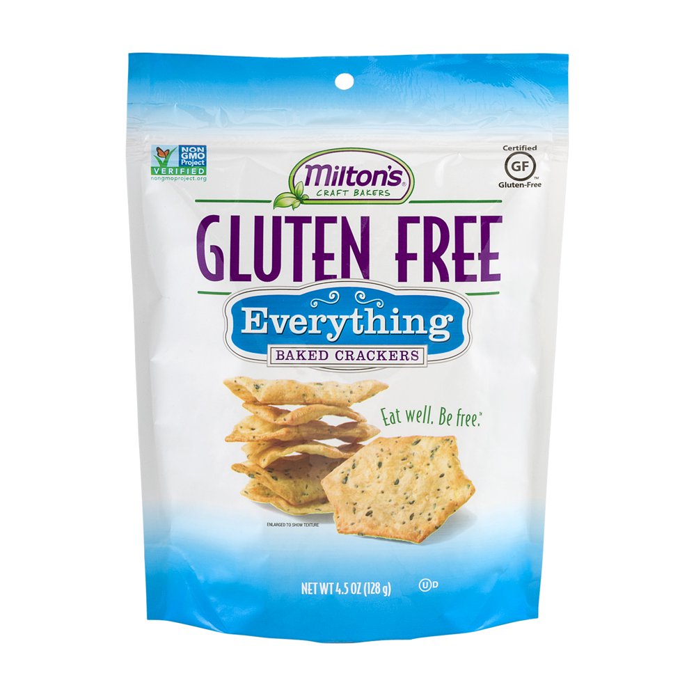 Milton's Gluten Free Everything Baked Crackers, 4.5 oz (Pack of 12