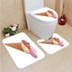 thumbnail image 1 of ABPHQTO Cono de helado diagonal Tres bolas de helado diferentes Juego de alfombras de baño de 3 piezas Alfombra de baño Alfombra de contorno y tapa de inodoro, 1 of 2