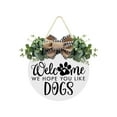 thumbnail image 2 of Suncoda Christmas Garlands Christmas Wreath Wooden Round Doorplate Front Porch Decoration Welcome Wreath Sign Hanging Dog Round Wood Christmas Easter Christmas Decorations Clearance, 2 of 7