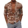 thumbnail image 1 of EIMELI Hommes Automne Hiver Revers à Poitrine Pleine Impression Plage Chemise à Manches Longues, 1 of 3
