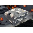 thumbnail image 3 of Serafina Home Oversized Halloween Throw Blanket: Baby Ghost Party on Grey Background Design on Soft Velvet Fleece Throw Blanket 50" x 70", 3 of 7