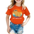 thumbnail image 3 of Toddler Girls T-shirt Capybara Printed Short Sleeve Crew Neck Casual Summer Graphic Tee, 3 of 3