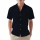 thumbnail image 1 of Blusa y camisa de manga corta con cuello vuelto para hombre, moda, botones, bolsillo, color liso, camisa de manga corta con cuello vuelto, abrigo de poliéster para hombre, 1 of 8