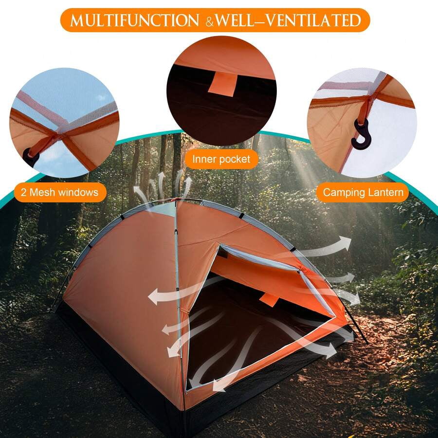 2-Person Camping Tent - Shelter With Rain Fly And Carrying Bag Lightweight Outdoor Tent For Backpacking, Hiking, And Beach