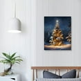 thumbnail image 3 of Christmas Tree &amp; Cardinal Birds Canvas Print Snowy Winter Forest Pine Trees winter Scene Wall Art, 3 of 4