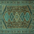 thumbnail image 1 of Ahgly Company Indoor Square Persian Turquoise Blue Traditional Area Rugs, 6' Square, 1 of 4