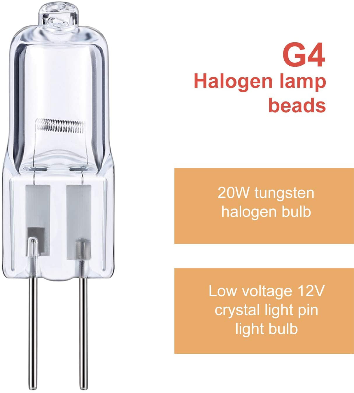 5 Watt Signal Lights 12 Pieces G4 Halogen Light Bulbs Clear Capsule 12 V Replacement for Cooker Lighting Energy Class C