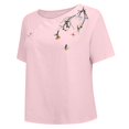 thumbnail image 5 of Plus Size Womens Clothes Kelon Women's Tops Short Sleeve Shirts Crew Neck Linen Cotton Work Blouses Business Casual Outfits, 3XL, 5 of 9
