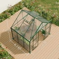 thumbnail image 2 of IMagacFun 8x6 Polycarbonate Greenhouse Heavy Duty Walk-in Greenhouse with Sliding Door and Aluminum Frame for Outdoor Garden Backyard Green, 2 of 8