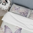 thumbnail image 4 of Designart "Purple Butterfly captivate Flight II" Animals Bedding Covert Set - Butterfly Purple Children's Art Bed Set With 1 Sham, 4 of 6