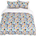 thumbnail image 1 of Unique Bargains Ensemble de Lit Housse de Couette pour Enfants 5 Pcs en Microfibre Brossée Motif Dessin Animé, 1 of 10