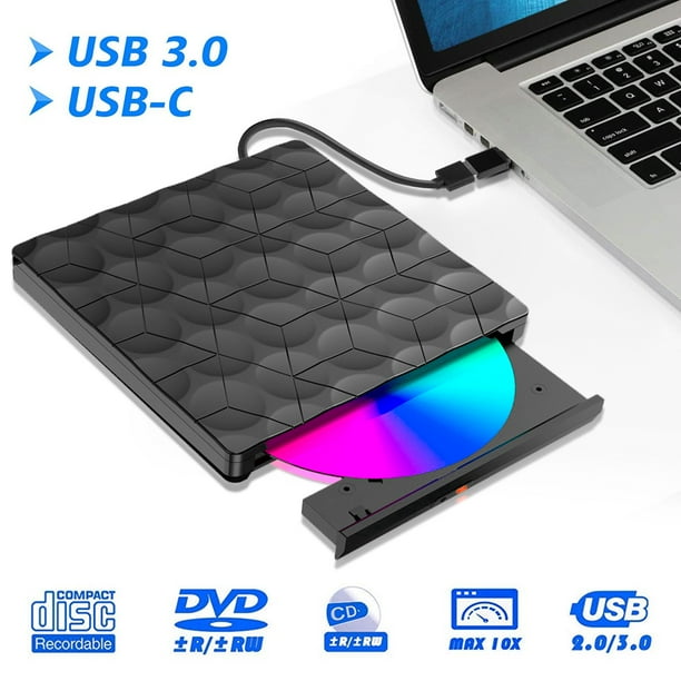 External CD DVD Drive USB 3.0 TypeC Portable CD/DVD ROM +/RW Optical