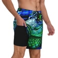 thumbnail image 2 of Fuzoiu Colorful Stained Glass Crocodile Print Men's Swim Shorts,Quick-Dry Double-Layer Swim Trunks,Board Trunks,Beach Shorts Swimwear Bathing Suits-XX-Large, 2 of 6