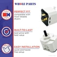 thumbnail image 6 of Whole Parts Dryer Relay Start Switch Part# WP3398094 - Replacement & Compatible with Some Amana, Crosley, Kenmore, Kitchen Aid, Maytag, Roper and Whirlpool Dryers, 6 of 7