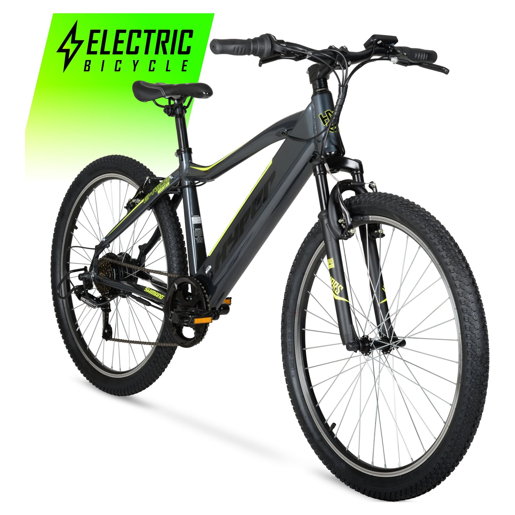 Hyper Bicycles 26" 36V Electric Mountain Bike for Adults, Pedal-Assist, 250W E-Bike Motor, Black - image 3 of 17
