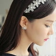 thumbnail image 5 of Accesorios de moda para mujer, pendientes de botón de cristal, pendientes de flores, bisutería dorada, joyería de plata, 5 of 5