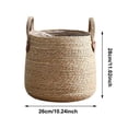 thumbnail image 2 of Woven Handmade Plant Basket 11x11x2 Inch Natural Rattan Basket Planter with Handles Indoor Outdoor Plant Baskets for Houseplants Decor, 2 of 5