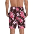 thumbnail image 2 of JUNZAN Rose Flowers Pattern Sleep Pajama Shorts for Men,Men's Pajama Bottoms,Sleepwear,Pj Shorts, 2 of 7