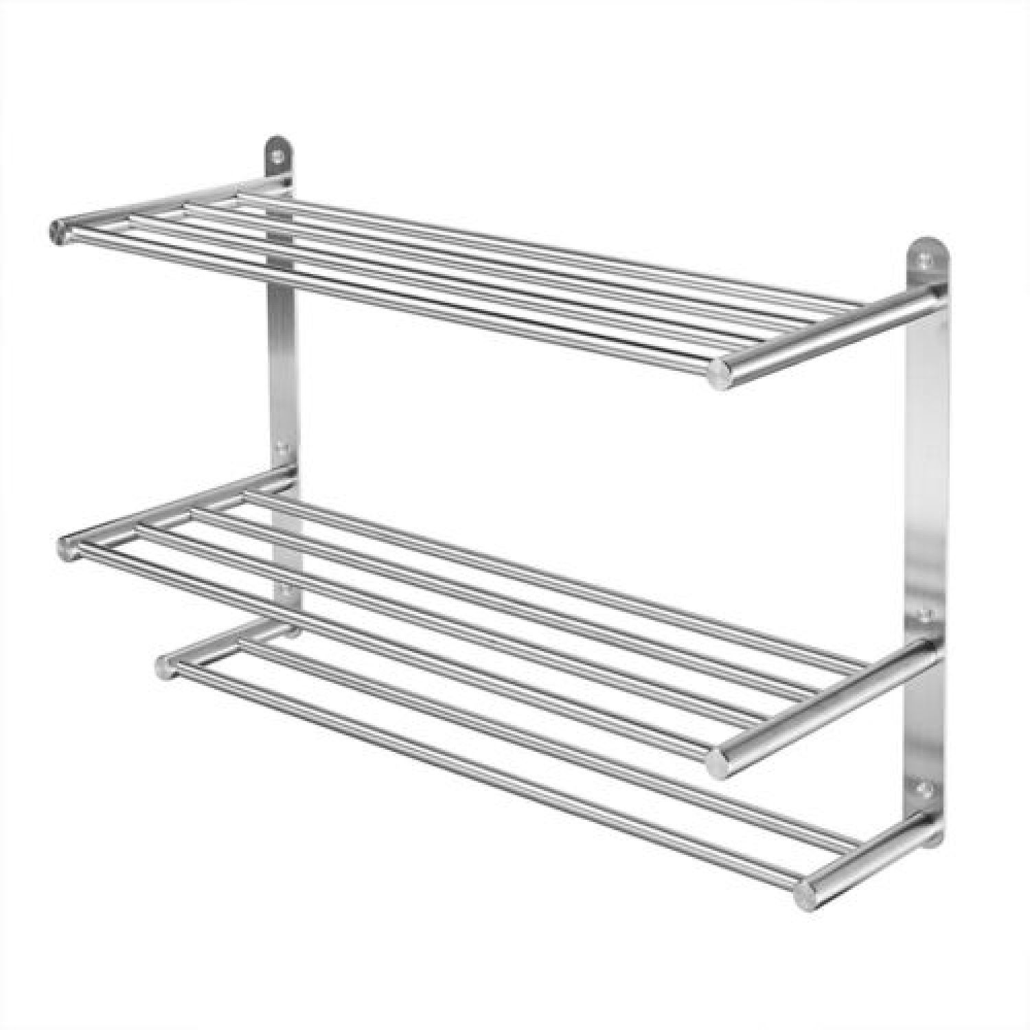 24" 3Tier Bathroom Towel Rack Bar Stainless Steel Wall Mount Storage