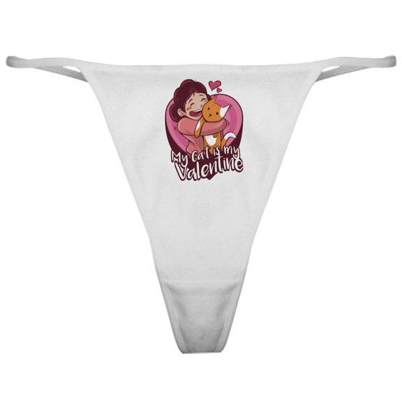 CafePress - My Cat Is My Valentine - Women's Novelty Thong Panties Underwear