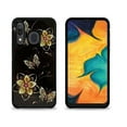 thumbnail image 3 of For Samsung Galaxy A20 /A205G / A30 / A50 / A505G / Verizon Galaxy A50 Case, Shockproof Slim Hard Cover Protective Case + Tempered Glass Screen Protector (Black Gold Butterfly), 3 of 5