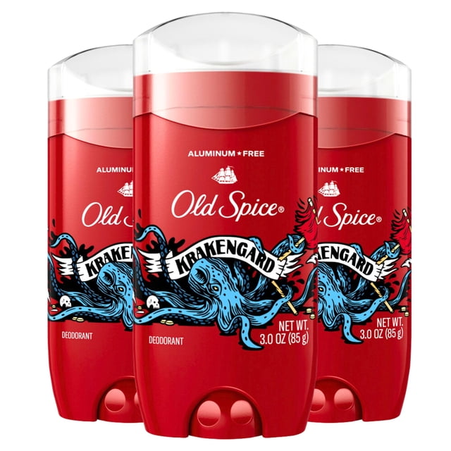 Desodorante Old Spice Krakengard sin aluminio de 90 ml para hombre x3