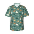thumbnail image 2 of Xecao Flowe Rooster print Hawaiian shirt - a stylish short-sleeve button-down for men, perfect for casual beach and tropical outings., 2 of 9