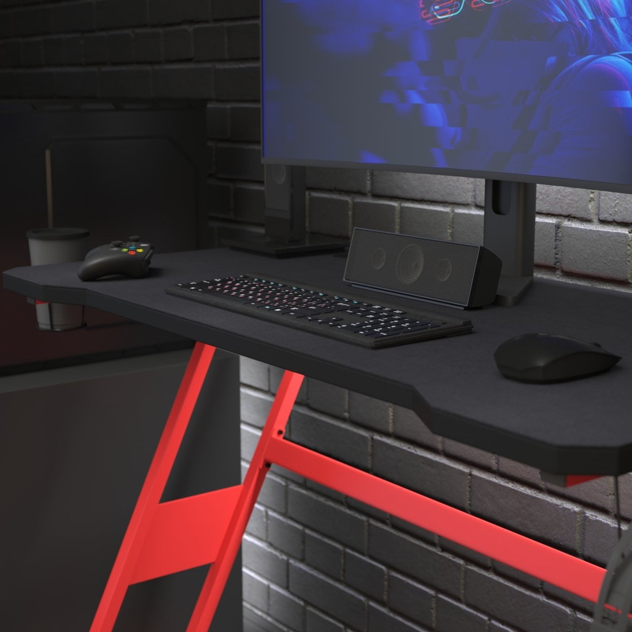 Full Desktop Gaming Mouse Pad, Anti Slip Base, Large, Black