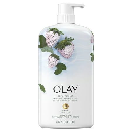Olay Fresh Outlast Body Wash, White Strawberry & Mint, 30 fl oz